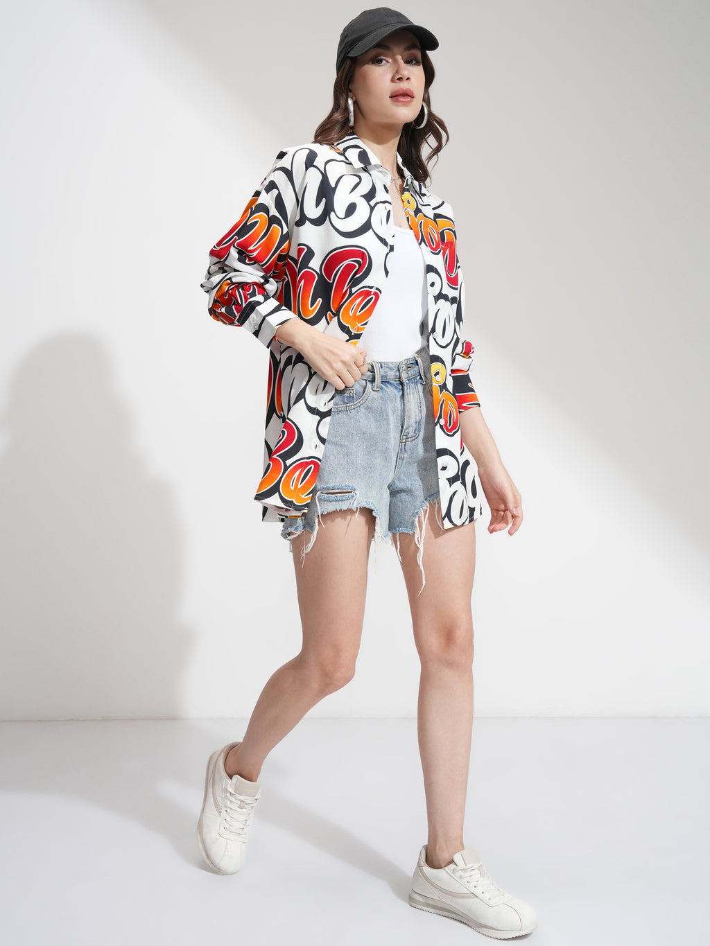 Disney By Tokyo Talkies Women Orange Mickey Verbiage Printed Casual Shirt - Orange - Image 2