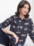 Disney By Tokyo Talkies Women Navy Blue Chip And Dale Printed Casual Shirt - Navy Blue - Image 1
