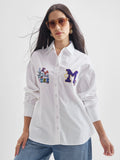 Disney By Tokyo Talkies Women White Mickey Mouse Printed Casual Shirt - White - Image 1