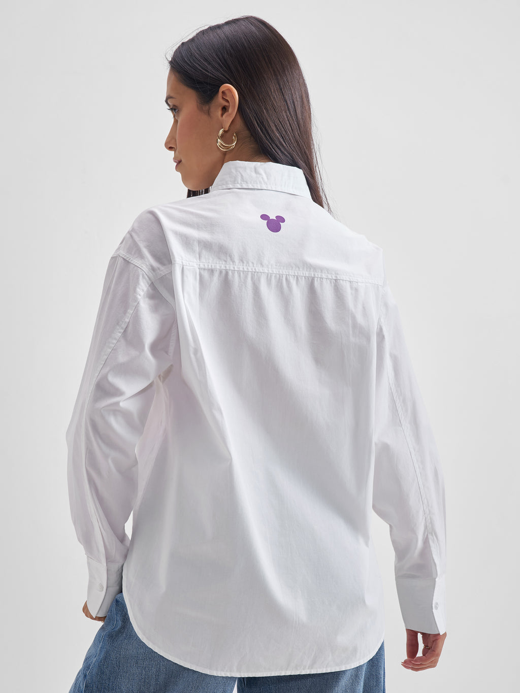 Disney By Tokyo Talkies Women White Mickey Mouse Printed Casual Shirt - White - Image 3