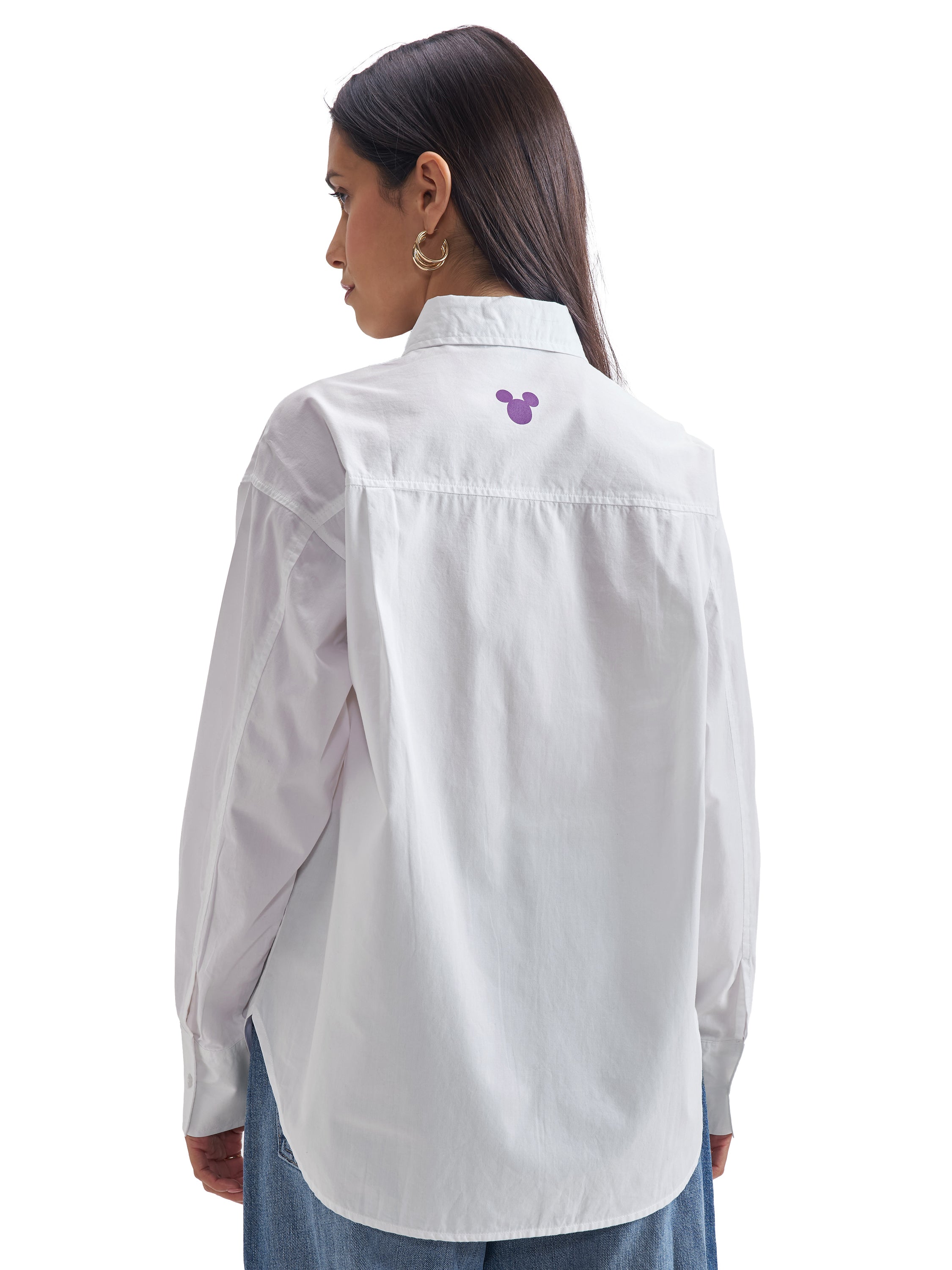 Disney By Tokyo Talkies Women White Mickey Mouse Printed Casual Shirt - White - Image 8