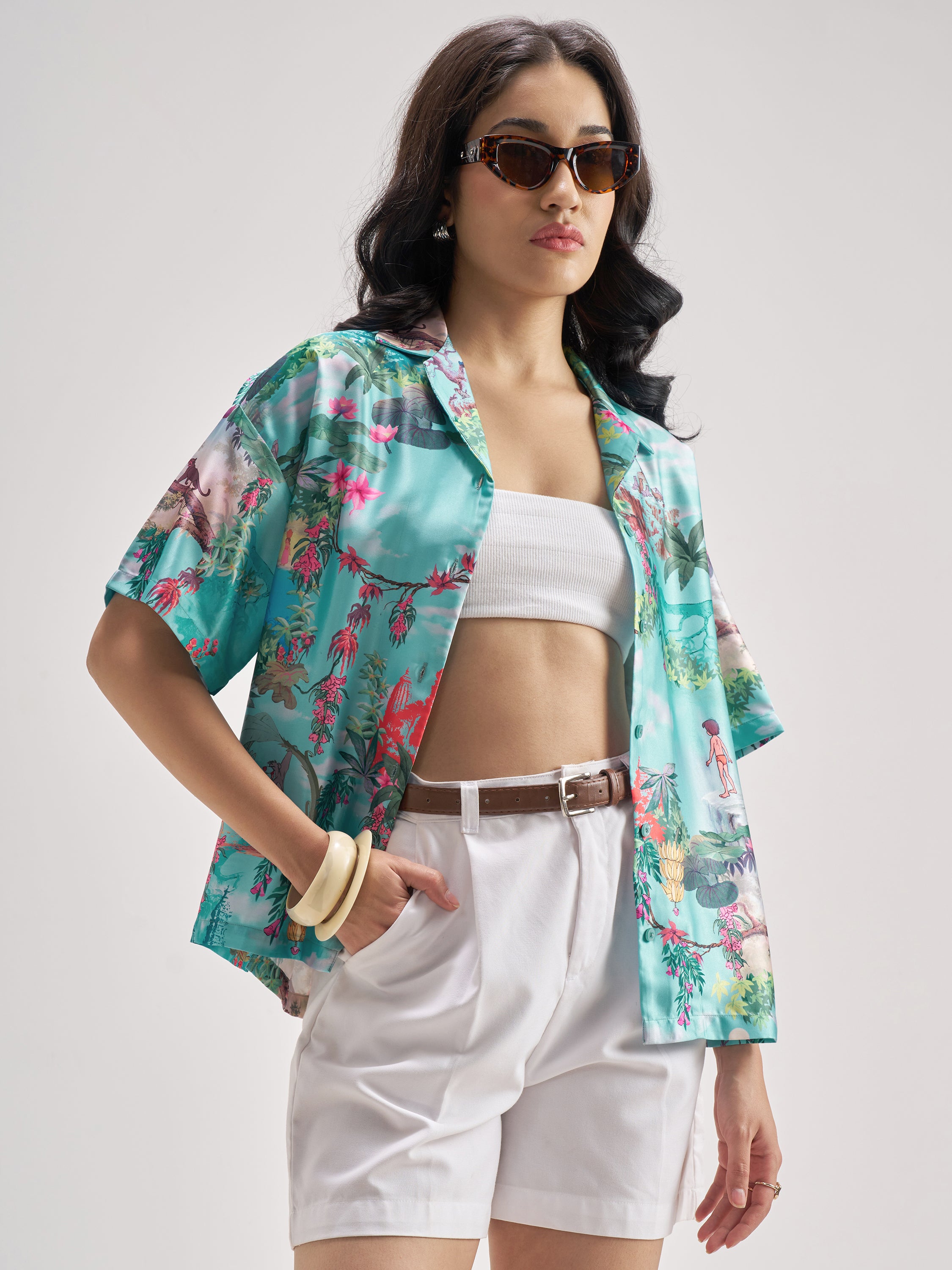 Disney By Tokyo Talkies Women Blue The Jungle Book Printed Casual Shirt - Blue - Image 6