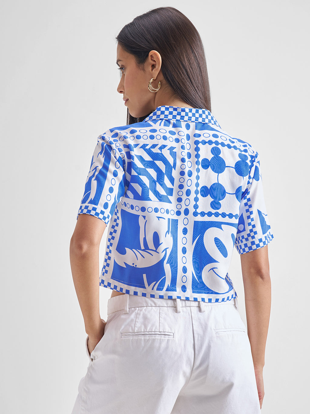Disney By Tokyo Talkies Women White Mickey Mouse Printed Casual Shirt - White - Image 3
