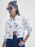 Disney By Tokyo Talkies Women White Mickey And Minnie Mouse Printed casual shirts - White - Image 1