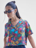 Disney By Tokyo Talkies Women Navy Blue Lion King Simba Printed casual shirts - Navy Blue - Image 1