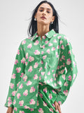 Disney By Tokyo Talkies Women Green Minnie Mouse Printed Casual Shirt - Green - Image 1