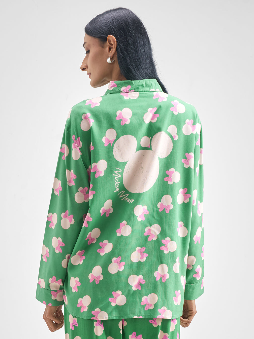 Disney By Tokyo Talkies Women Green Minnie Mouse Printed Casual Shirt - Green - Image 3