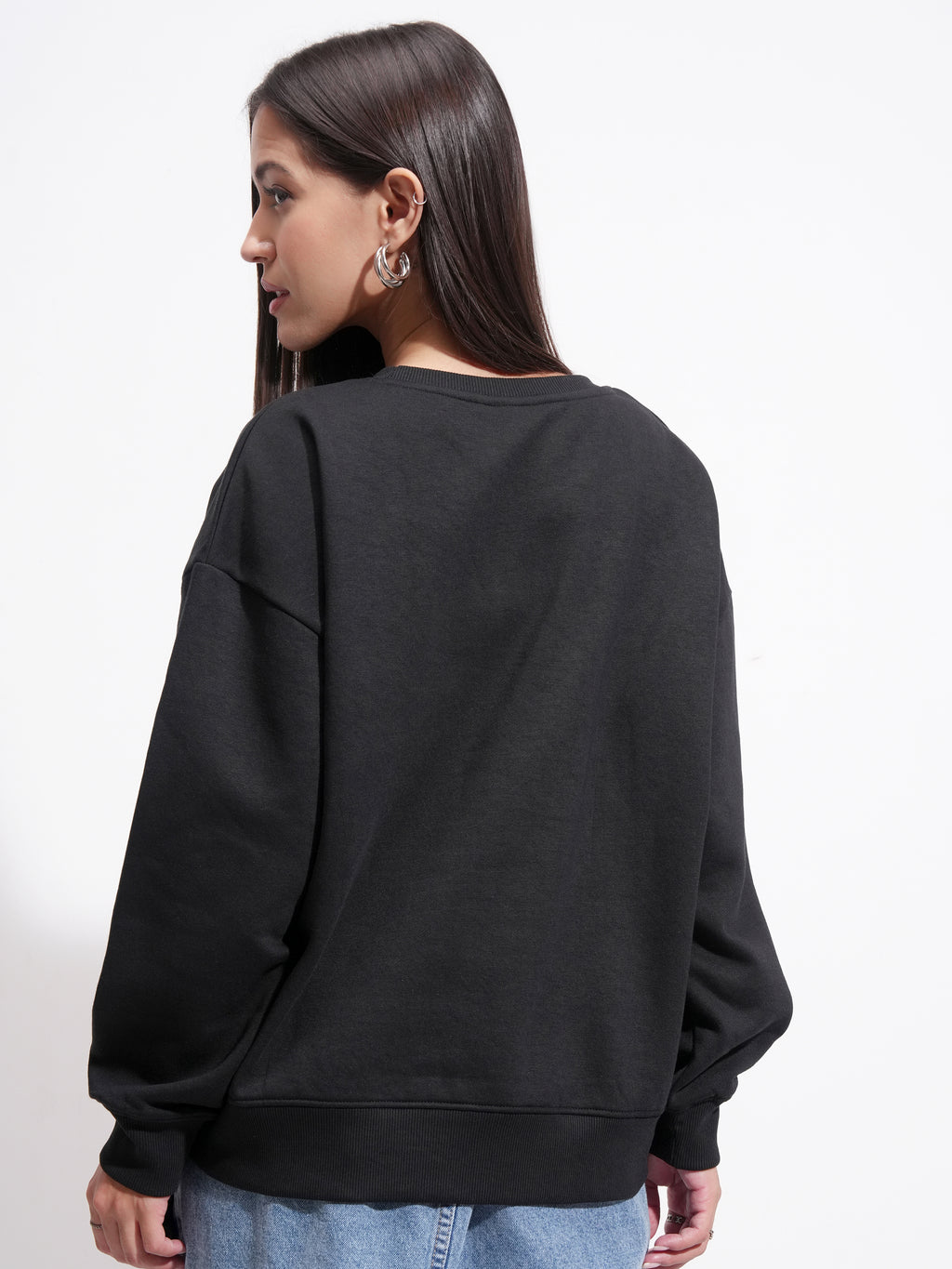 Disney By Tokyo Talkies Women Black Inside Out Printed Pullover Round Neck Sweatshirt - Black - Image 3