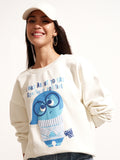 Disney By Tokyo Talkies Women White Inside Out Printed Pullover Round Neck Sweatshirt - White - Image 1