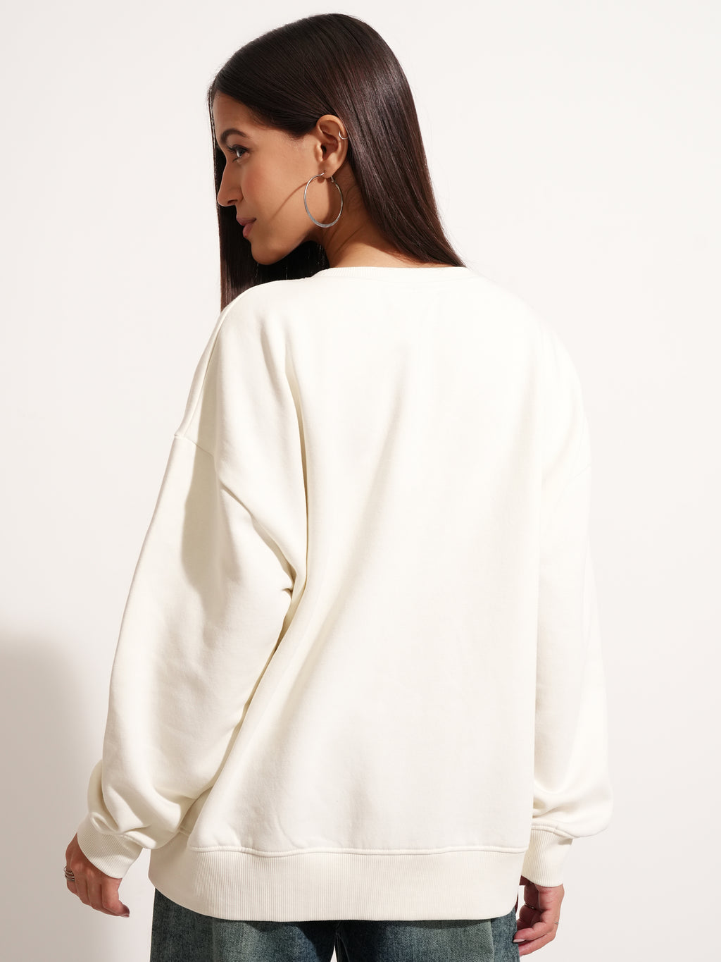 Disney By Tokyo Talkies Women White Donald Duck Printed Pullover Round Neck Sweatshirt - White - Image 3
