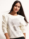 Disney By Tokyo Talkies Women White Bambi Printed Pullover Round Neck Sweatshirt - White - Image 1