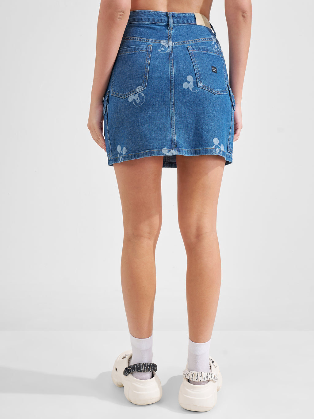 Disney By Tokyo Talkies Women Blue Mickey Mouse Mini Skirt