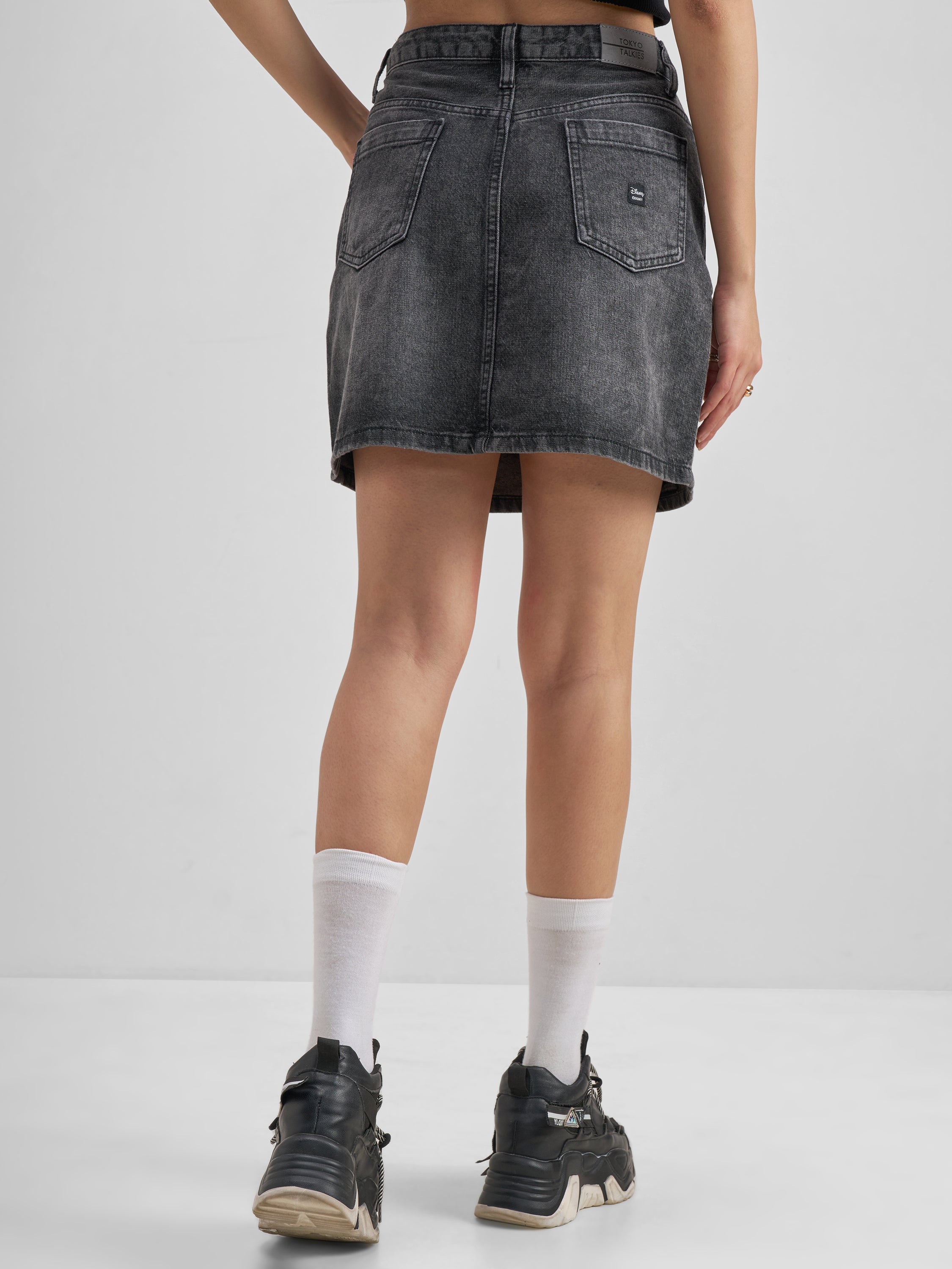 Disney By Tokyo Talkies Women Grey Mickey Mouse Mini Skirt - Grey - Image 3