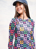 Disney By Tokyo Talkies Women Navy Blue Mickey Mouse Printed Fitted Top - Navy Blue - Image 1