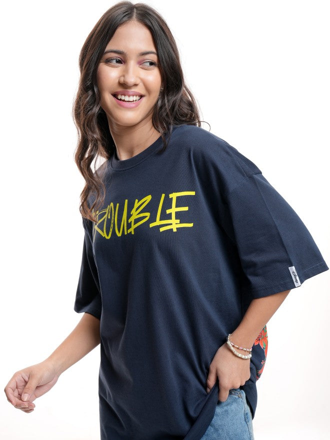 Disney By Tokyo Talkies Women Navy Blue Stitch Printed Round Neck T-Shirt - Navy Blue - Image 4