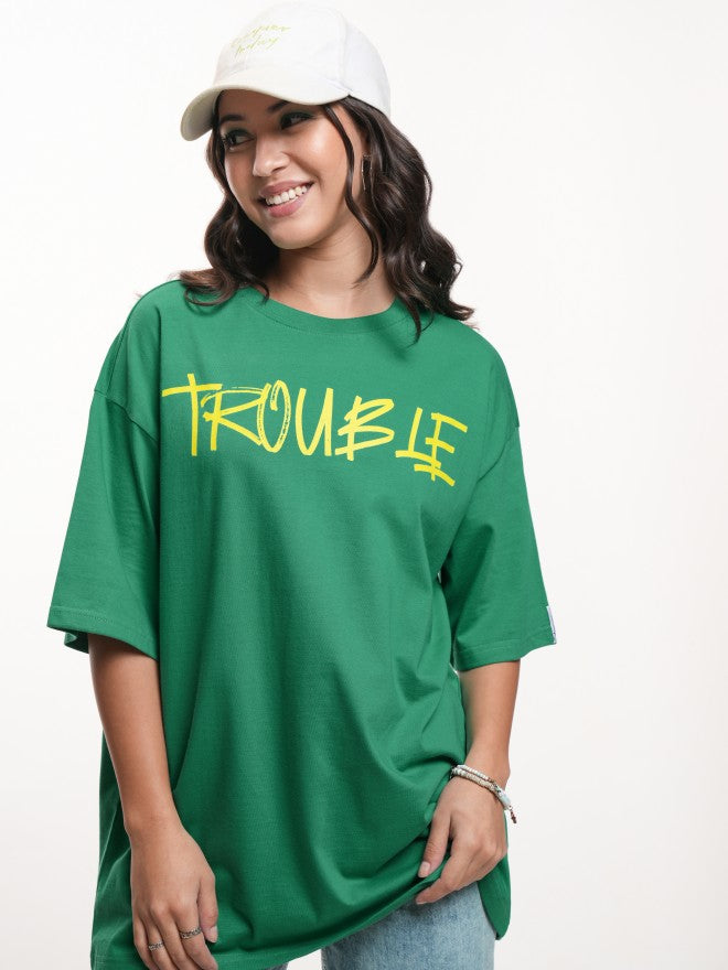 Disney By Tokyo Talkies Women Green Stitch Printed Round Neck T-Shirt - Green - Image 3