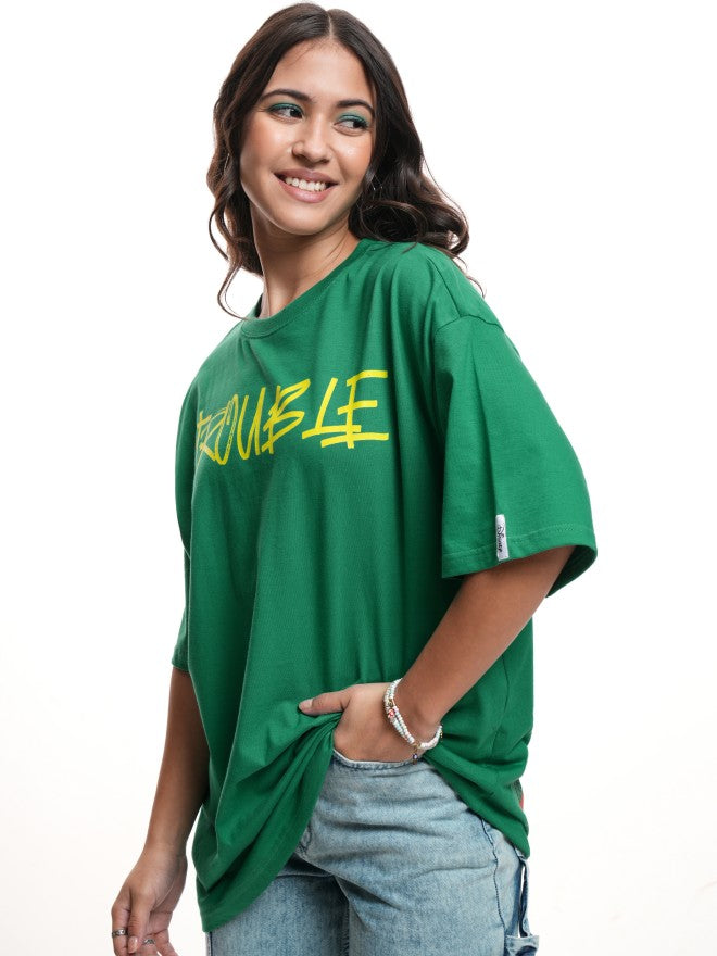 Disney By Tokyo Talkies Women Green Stitch Printed Round Neck T-Shirt - Green - Image 4