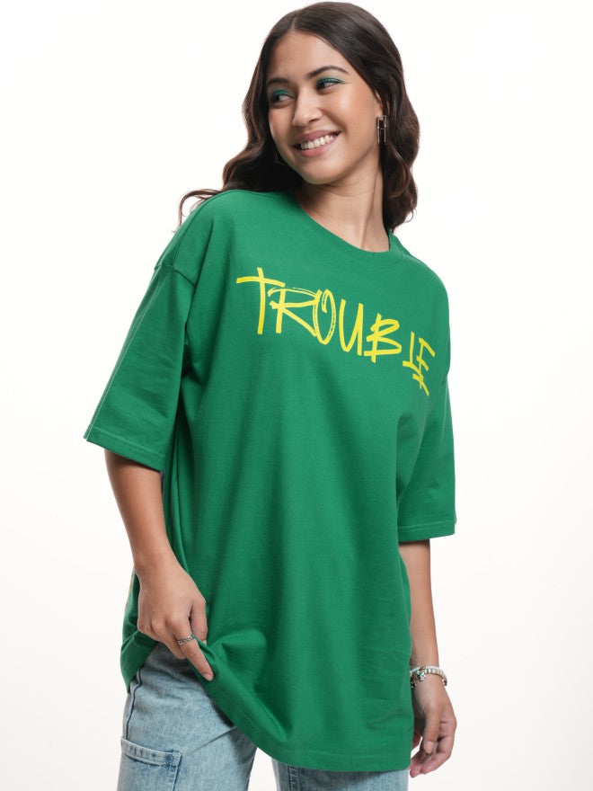 Disney By Tokyo Talkies Women Green Stitch Printed Round Neck T-Shirt - Green - Image 6