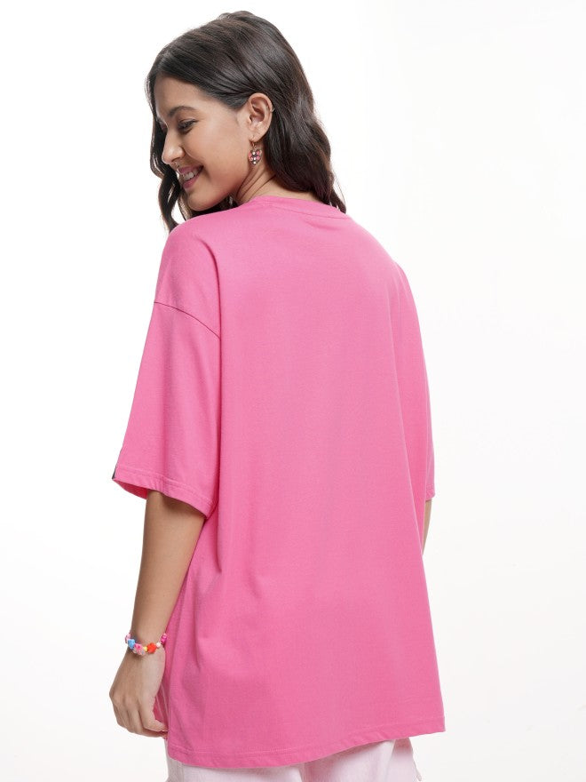 Disney By Tokyo Talkies Women Pink Bambi Printed Round Neck T-Shirt - Pink - Image 3
