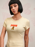 Disney By Tokyo Talkies Women Beige Winnie The Pooh Embroidered Round Neck T-Shirt - Beige - Image 1