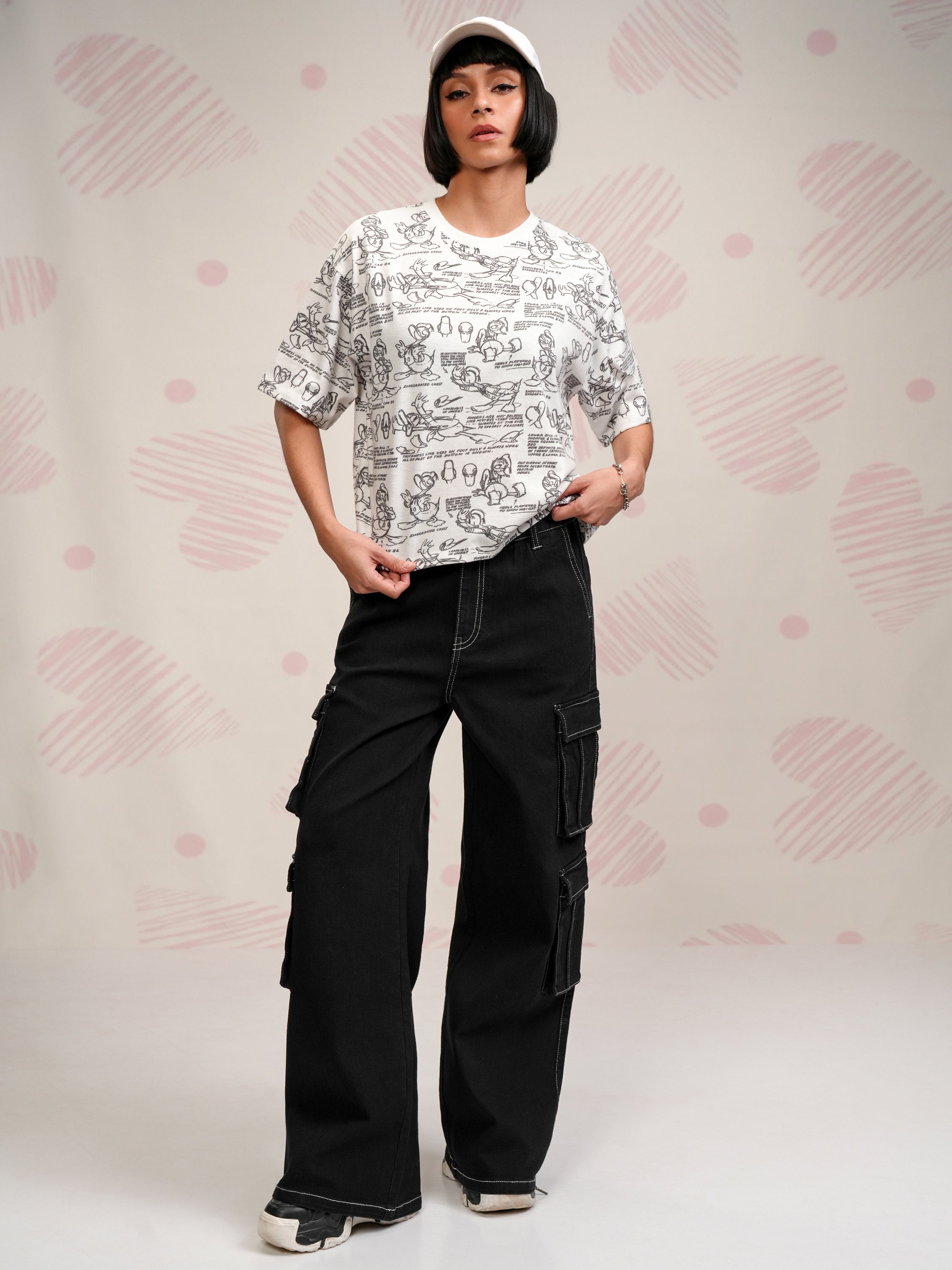 Disney By Tokyo Talkies Women White Donald Duck Printed Round Neck T-Shirt - White - Image 2