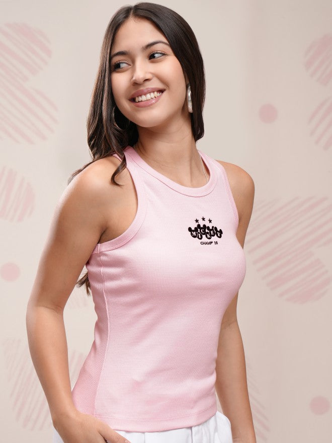 Disney By Tokyo Talkies Women Pink Mickey Mouse Printed Tank Top - Pink - Image 6