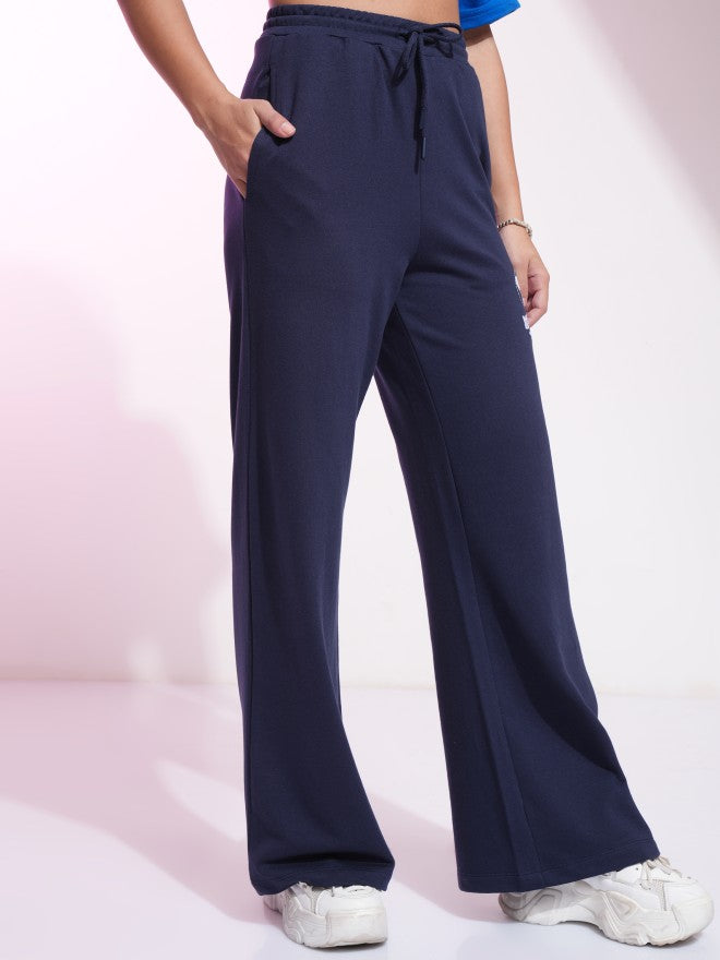 Disney By Tokyo Talkies Women Navy Blue Mickey Mouse Straight Fit Track Pant - Navy Blue - Image 6