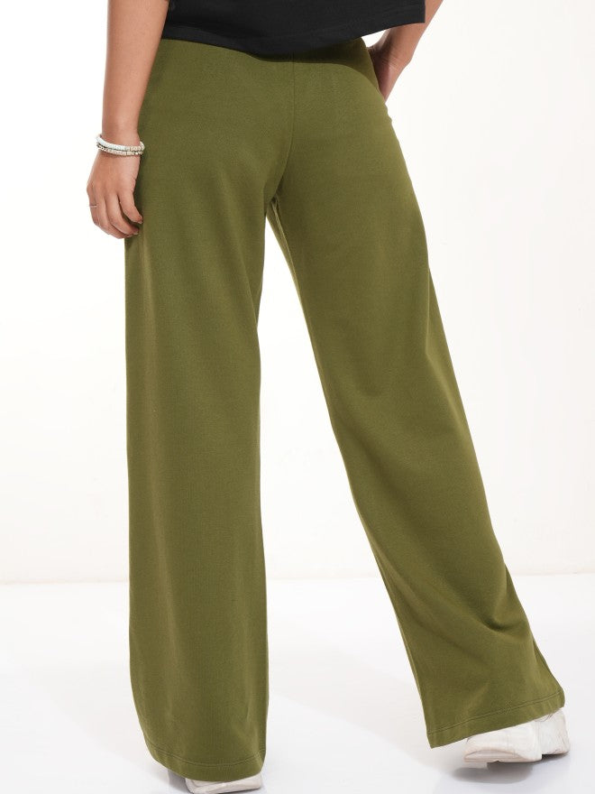 Disney By Tokyo Talkies Women Olive Minnie Mouse Straight Fit Track Pant - Olive - Image 3