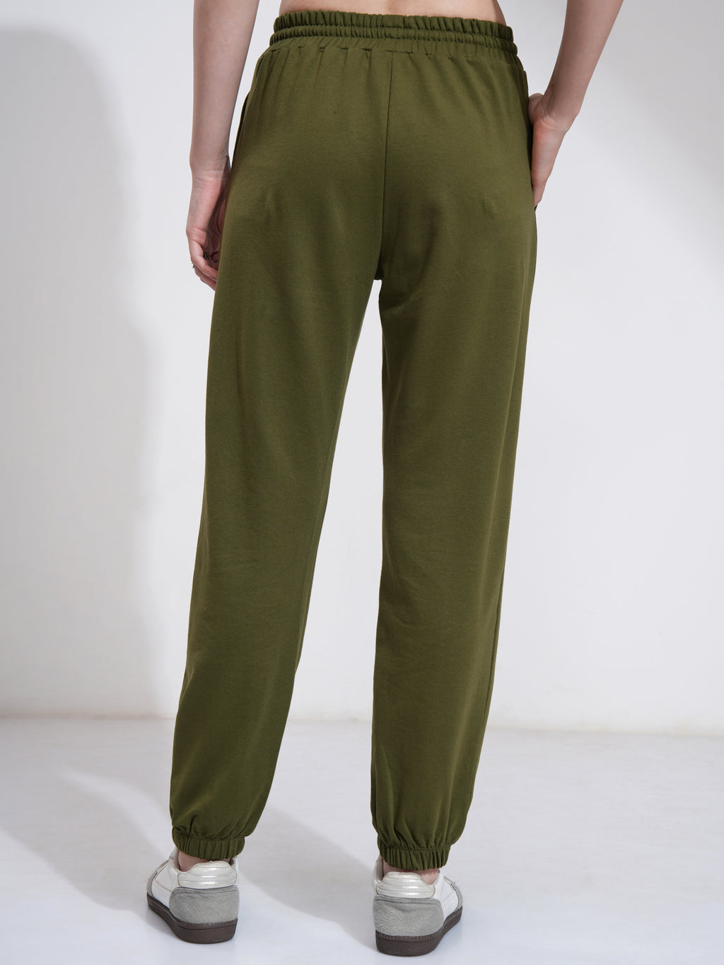 Disney By Tokyo Talkies Women Olive Mickey Mouse Tapered Fit Track Pant - Olive - Image 3