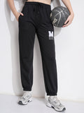 Disney By Tokyo Talkies Women Black Mickey Mouse Tapered Fit Track Pant - Black - Image 1