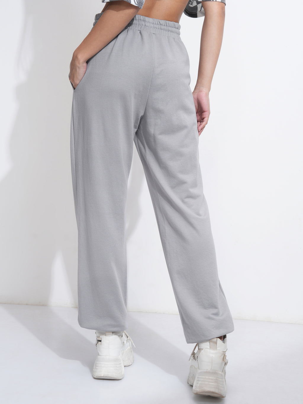 Disney By Tokyo Talkies Women Grey Mickey Mouse Regular Fit Track Pant - Grey - Image 3