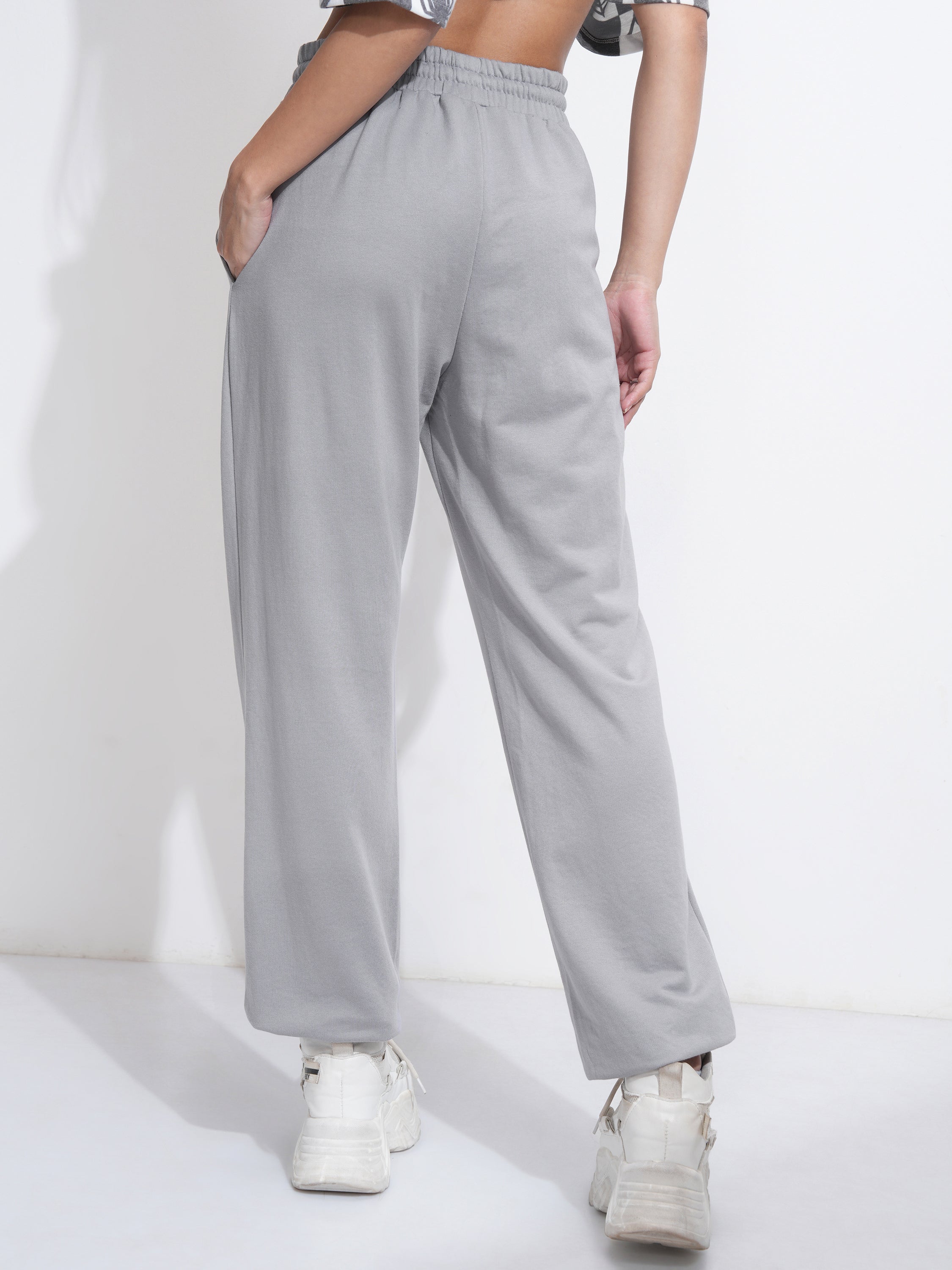 Disney By Tokyo Talkies Women Grey Mickey Mouse Regular Fit Track Pant - Grey - Image 3