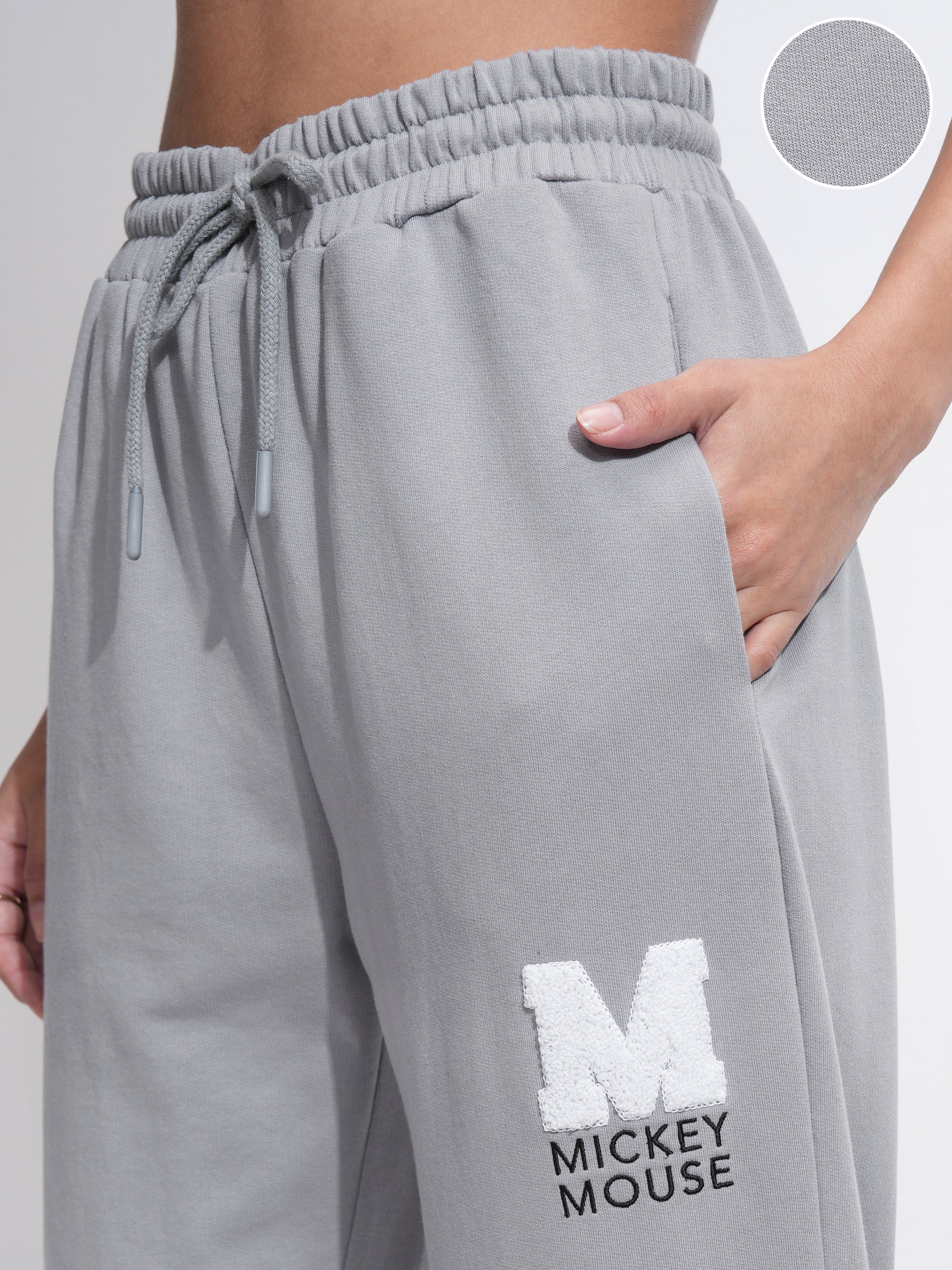 Disney By Tokyo Talkies Women Grey Mickey Mouse Regular Fit Track Pant - Grey - Image 5