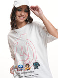 Marvel By Tokyo Talkies Women White Avengers Printed Round Neck T-Shirt - White - Image 1