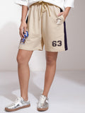 Marvel By Tokyo Talkies Women Beige Captain America Relaxed Fit Shorts - Beige - Image 1
