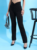 Tokyo Talkies Women Black Solid Skinny Fit Casual Trouser - Black - Image 1