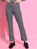 Tokyo Talkies Women Black Checked Regular Fit Casual Trouser - Black - Image 1