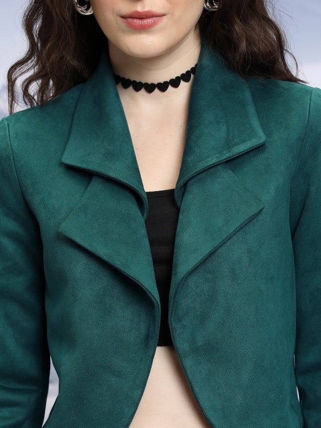 Tokyo Talkies Women Teal Blazer - Teal - Image 5