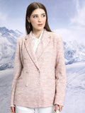 Tokyo Talkies Women Pink Double-Breasted Blazer - Pink - Image 1