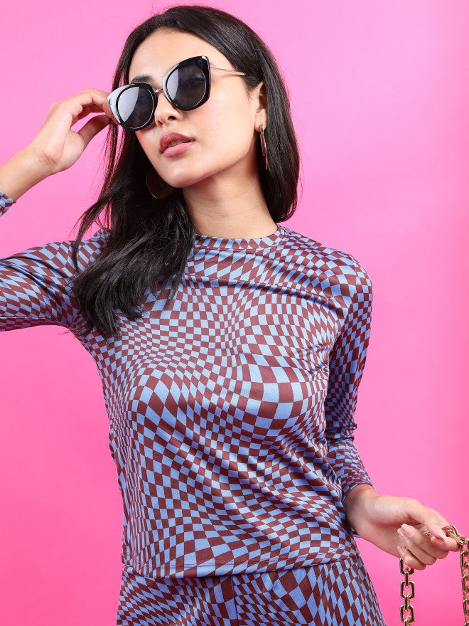 Tokyo Talkies Women Blue Knited Top With Trouser - Blue - Image 7