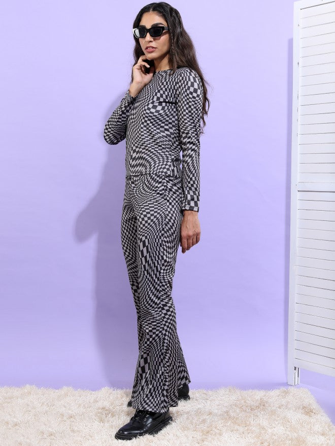 Tokyo Talkies Women Black Crop Top With Trouser - Black - Image 2