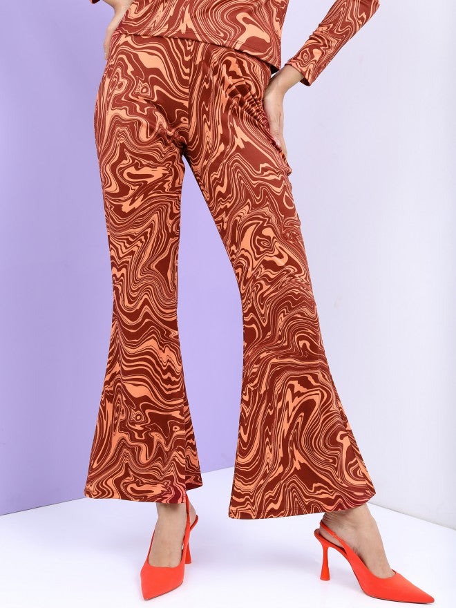 Tokyo Talkies Women Orange Crop Top With Trouser - Orange - Image 6