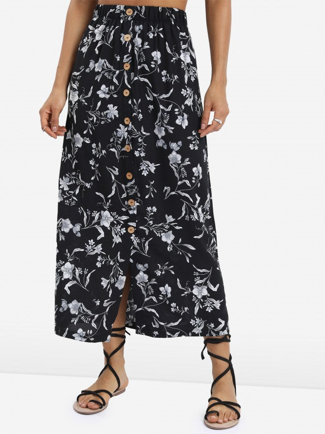 Tokyo Talkies Women Black Printed Top With Skirt Co-Ords - Black - Image 6