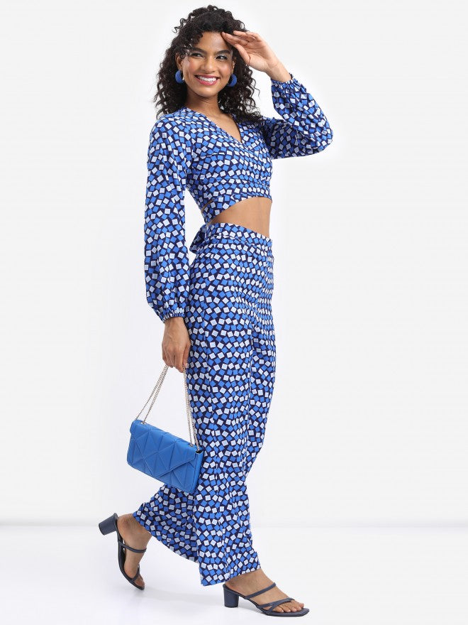 Tokyo Talkies Women Navy Top With Trouser Co-Ords - Navy Blue - Image 1