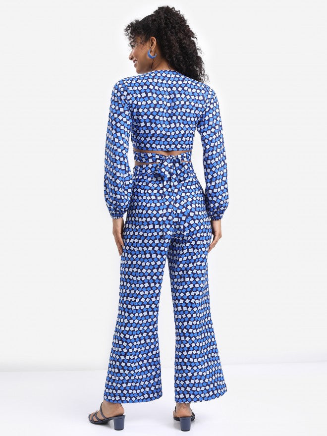 Tokyo Talkies Women Navy Top With Trouser Co-Ords - Navy Blue - Image 3