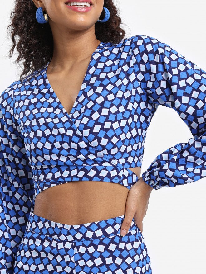 Tokyo Talkies Women Navy Top With Trouser Co-Ords - Navy Blue - Image 4