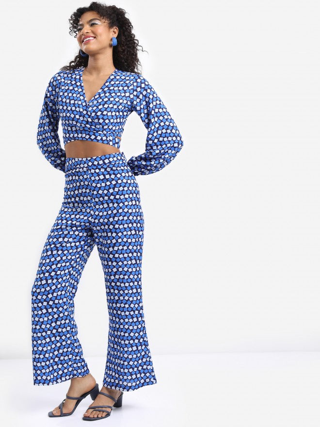 Tokyo Talkies Women Navy Top With Trouser Co-Ords - Navy Blue - Image 5