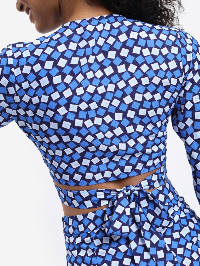 Tokyo Talkies Women Navy Top With Trouser Co-Ords - Navy Blue - Image 7