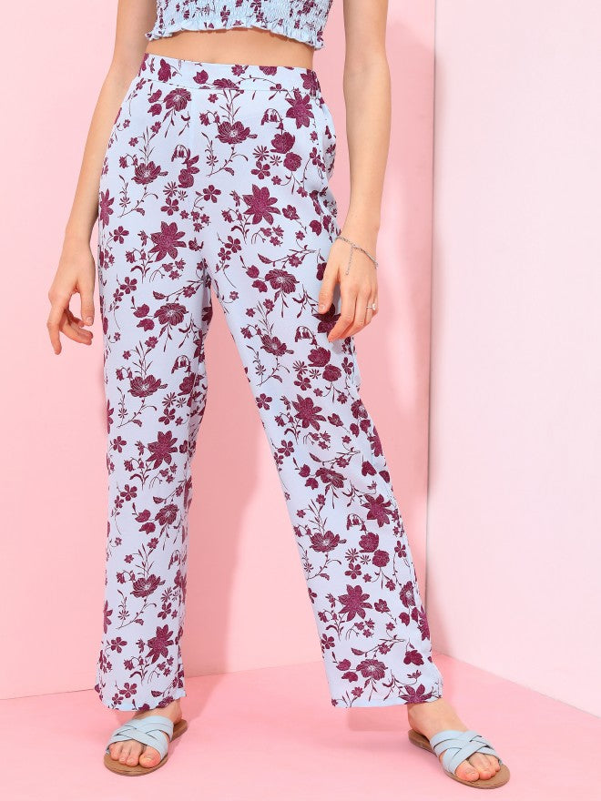 Tokyo Talkies Women Blue Top With Trouser Co-Ords - Blue - Image 8