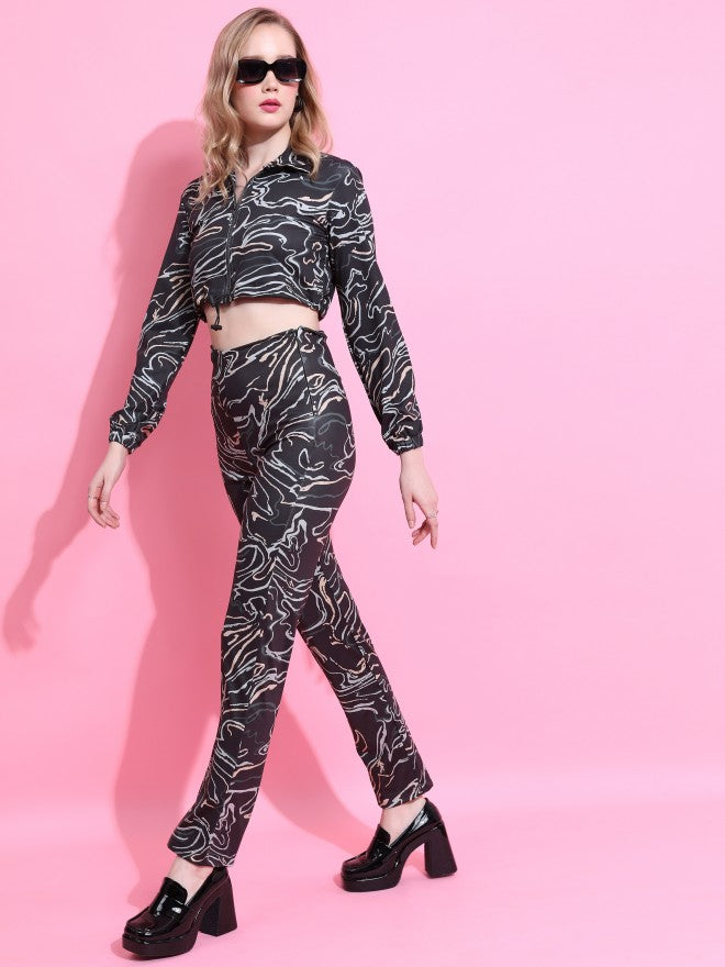 Tokyo Talkies Women Black Top With Trouser Co-Ords - Black - Image 4